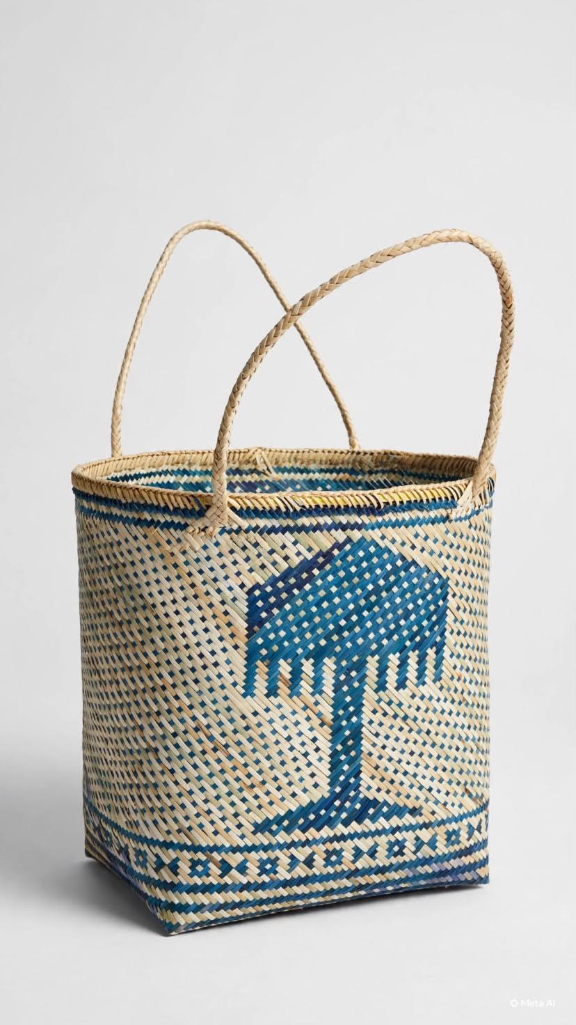 Tas Anyaman motif /totebag 